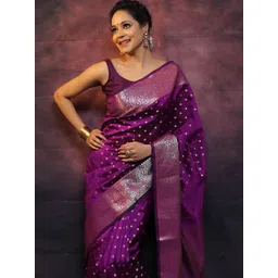 PHEASANT Woven Design Zari Ethnic Motifs Kanjeevaram Saree-image-46