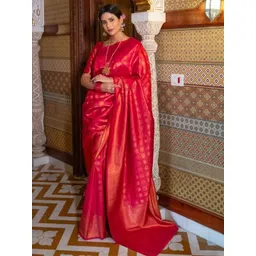 PHEASANT Woven Design Zari Pure Silk Kanjeevaram Saree-image-44