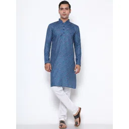 Phenav Men Geometric Printed Kurta-image-5
