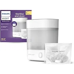 Philips Avent Sterilizer With Microwave Sterilizing Bags Combo I No.1 Brand Recommended by Moms Worldwide | Kills 99.9%* Germs in 10 mins Cycle with Natural Steam Sterilization I Stays Sterile Upto 24hrs* | SCF291/10 (Sterilizer with Microwave Sterilizing Bags Combo) image 1