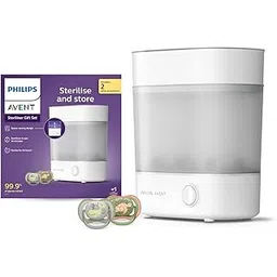 Philips Avent Sterilizer With Ultra Air Soother Combo I No.1 Brand Recommended by Moms Worldwide | Kills 99.9%* Germs in 10 mins Cycle with Natural Steam Sterilization I Stays Sterile Upto 24hrs* | SCF291/20 (Sterilizer with Ultra Air Soother 6 -18m Combo)-picture-11