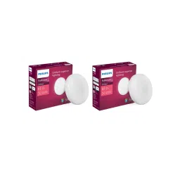 Philips Polycarbonate 5W Round Natural White LED Light - Pack of 2 image 1