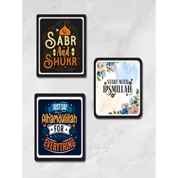 Phirki Studio 3Pc Blue White Wooden Decorative Magnets-image-2