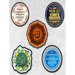 Phirki Studio Pack Of 5 Green Blue Wooden Decorative Magnets-image-3
