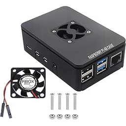PiBOX India Raspberry Pi 4 Case with Fan Dual Speed 2GB, 4GB, 8GB Black, with air Vents, with High and Low Speed Option Fan Modular Design, Pi 4B, Pi 4,Camera and Ports ABS (Black)-image-28