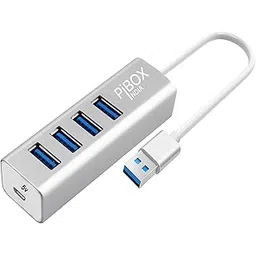 pibox India USB 3.0 HUB 4 Port, Aluminium Portable Hub with Micro USB for Data Transfer with 30 cm USB Cable for Laptop, PC, MacBook Air, Mac Mini, USB Flash Drives and HDD Hard Drive (Silver)-image-11