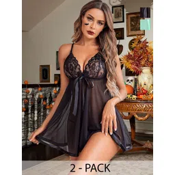 PIBU Women Net Baby Doll Pack of 2-picture-23