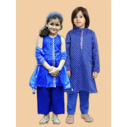 PICCOLO Boys Blue Printed Kurta with Pyjamas-picture-33