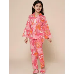 PICCOLO Girls Printed Pure Cotton Night Suit-picture-12