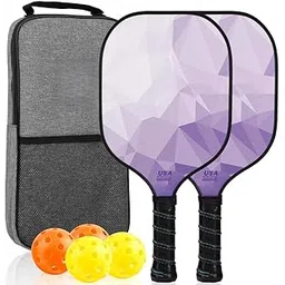 Pickleball Paddles Set of 2 or 4, USAPA Approved Pickleball Paddles Set with 4 Pickle Balls and Carry Bag, Fiberglass Rackets 2 Pack Gifts for Beginners&Pros (Light Purple)-picture-31
