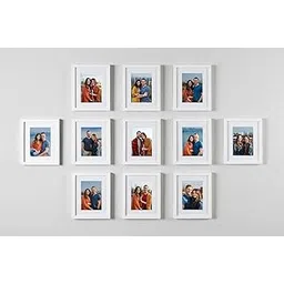 Picture Frame Gallery Wall Set, 11 White Frames, 3x3 inches, with Acrylic Front and MDF Back, Wall Mounting Hooks, small frame for home and office-image-4