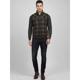 Pierre Carlo Men Checked Sweater Vest-image-34