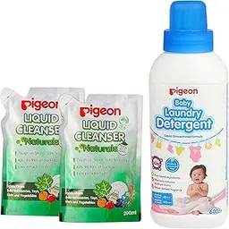 Pigeon Baby Liquid Laundry Detergent 600 ml Bottle & Pigeon Liquid Cleanser Naturals Refill, 200 ml,Pack of 2-picture-15