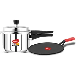 pigeon INOX + CAST IRON COMBO Tawa 29.2 cm diameter with Lid-picture-24