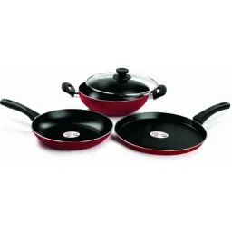 Pigeon Mio 4 Pieces Non Stick Red Cookware Set (Pack of 5)-picture-13