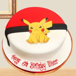 Pikachu Pokemon Theme Fondant Party Cake image 1