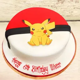 Pikachu Pokemon Theme Fondant Party Cake image 2