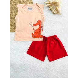 Piku Store Unisex Kids Printed T-shirt with Shorts-picture-14