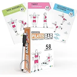 Pilates Bar Workout Cards - 58 Exercise Cards with Pilates Stick Work Out Postures, Instructions & Breathing Tips | Free Ring & Dry-Erase Marker to Create Your Customize Workout Planner Chart-picture-13