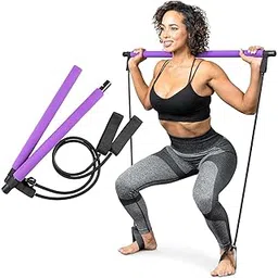 Pilates Bar Yoga Stick - Pilates bar kit for Home Gym with Pilates Resistance Bands - at Home Workout Equipment for Women Kit - Pilates Stick Fitness Bar for Pilates Exercise and Body Workou-picture-25