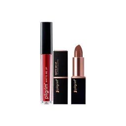 Pilgrim Lipstick Duo Matte Me Up Liquid Red Stiletto & Bullet Lipstick Mocha Bliss Transfer-Proof-picture-15