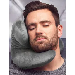 PILLOW TREE Grey J-Shape Ultra-Soft Travel Neck Pillow-picture-29
