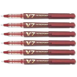 Pilot Hi tecpoint V7 Cartridge Pen (Red - Pack of 6) Roller Ball Pen-picture-16
