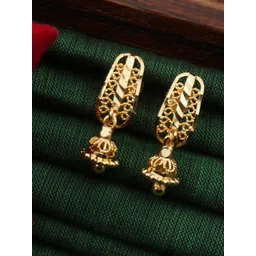 PINAAKA DARINI 1 Gram Gold-Plated Contemporary Drop Earrings-picture-15
