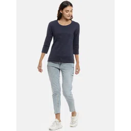 pinacolada Campus Sutra Women Blue Solid Top image 2