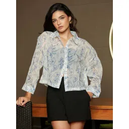Pinacolada Blue Regular Fit Floral Print Shirt-picture-13