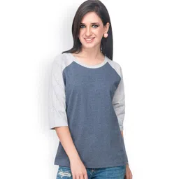 pinacolada Campus Sutra Women Colourblocked RegularRaglan Sleeves Cotton Top-picture-36