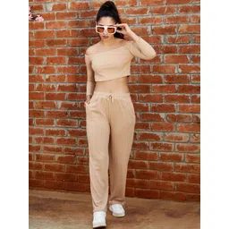 PINACOLADA Ribbed Off Shoulder Crop Top & Flared Trouser-picture-35