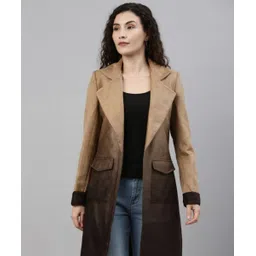 pinacolada Suede Color Block Coat For Women-picture-16