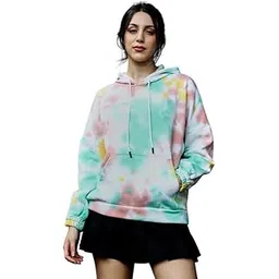 Women's Hoodie | Hooded Neck, Long Ribbed-Cuff Sleeves, Pull On Closure | Abstract Print Fleece Knitted Shirt for Casual Mint Green:Rouge Pink-image-24