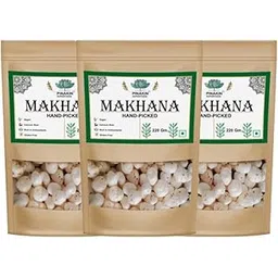 PINAKIN SUPERFOODS Makhana (220g X 3) | Hand-Picked Raw Foxnuts, Calcium-Rich & Low-Calorie Lotus Seed, Gluten-Free, Vegan Snack, Rich in Fiber, Naturally Fat-Free, 12 Vital Nutrients for Healthy Snacking-picture-17