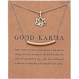 pinapes Good Karma Layered Lotus Necklace – Gold Plated-picture-40