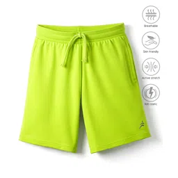 Pine Active Cotton Knit Bio Wash Knee Length Solid Color Shorts - Neon Green-picture-19