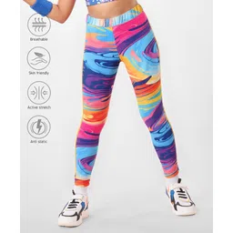 Pine Active Full Length Super Stretch Leggings - Blue & Purple-picture-17