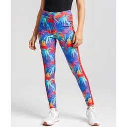 Pine Active Full Length Super Stretch Leggings Tropical Print - Red-picture-10