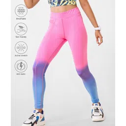 Pine Active Full Length Super Stretch Leggings With Ombre Design - Pink-picture-17