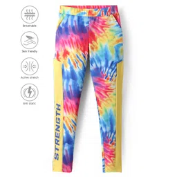 Pine Active Full Length Super Stretch Leggings - Yellow & Blue image 2