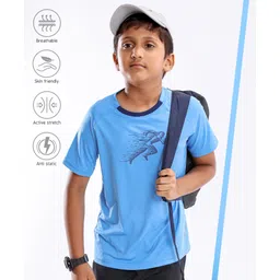 Pine Active Half Sleeves Tee Running Game Print - Light Blue-picture-27