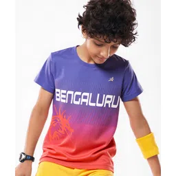 Pine Active Knit Half Sleeves High Stretch Bengaluru IPL Jersey T-Shirt - Blue & Red-picture-28