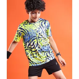 Pine Active Knit Half Sleeves High Stretch Cheetah Printed T-Shirt - Multicolour-picture-37
