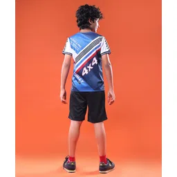 Pine Active Knit Half Sleeves Printed T-Shirt - Blue image 3