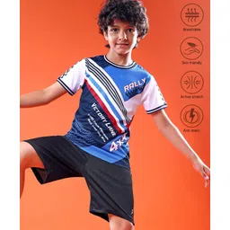 Pine Active Knit Half Sleeves Printed T-Shirt - Blue-picture-12