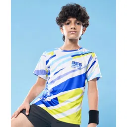 Pine Active Knit Half Sleeves T-Shirt with Text Print - White-picture-29