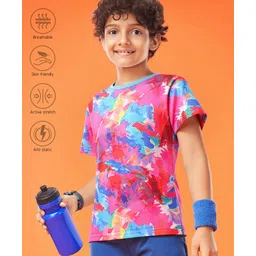 Pine Active Knit Half Sleeves Tie & Dye T-Shirt -Multicolor-picture-23