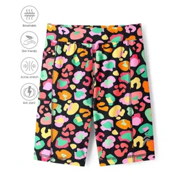 Pine Active Knit Super Stretch Cycling Shorts with Abstract Print - Black-picture-21