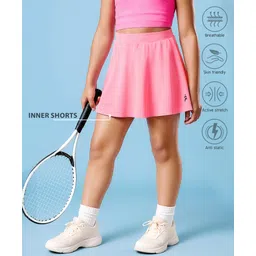 Pine Active Knit Super Stretch Skorts with Brand Logo Print - Pink-picture-28